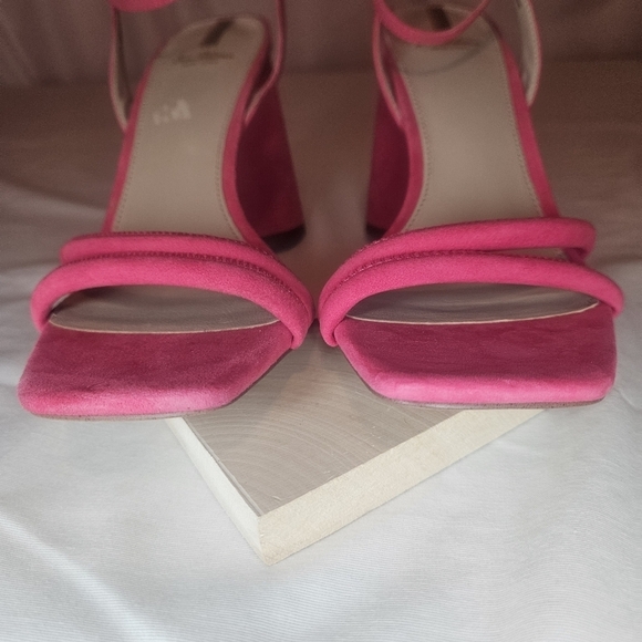 Sam Edelman Kia Fuschia Suede Heeled Sandals Retail $140 Sz 9 - Picture 12 of 16